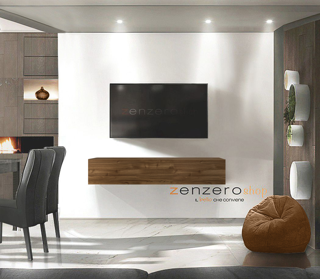 Mobili porta tv design in finitura Ossido, anta a ribalta