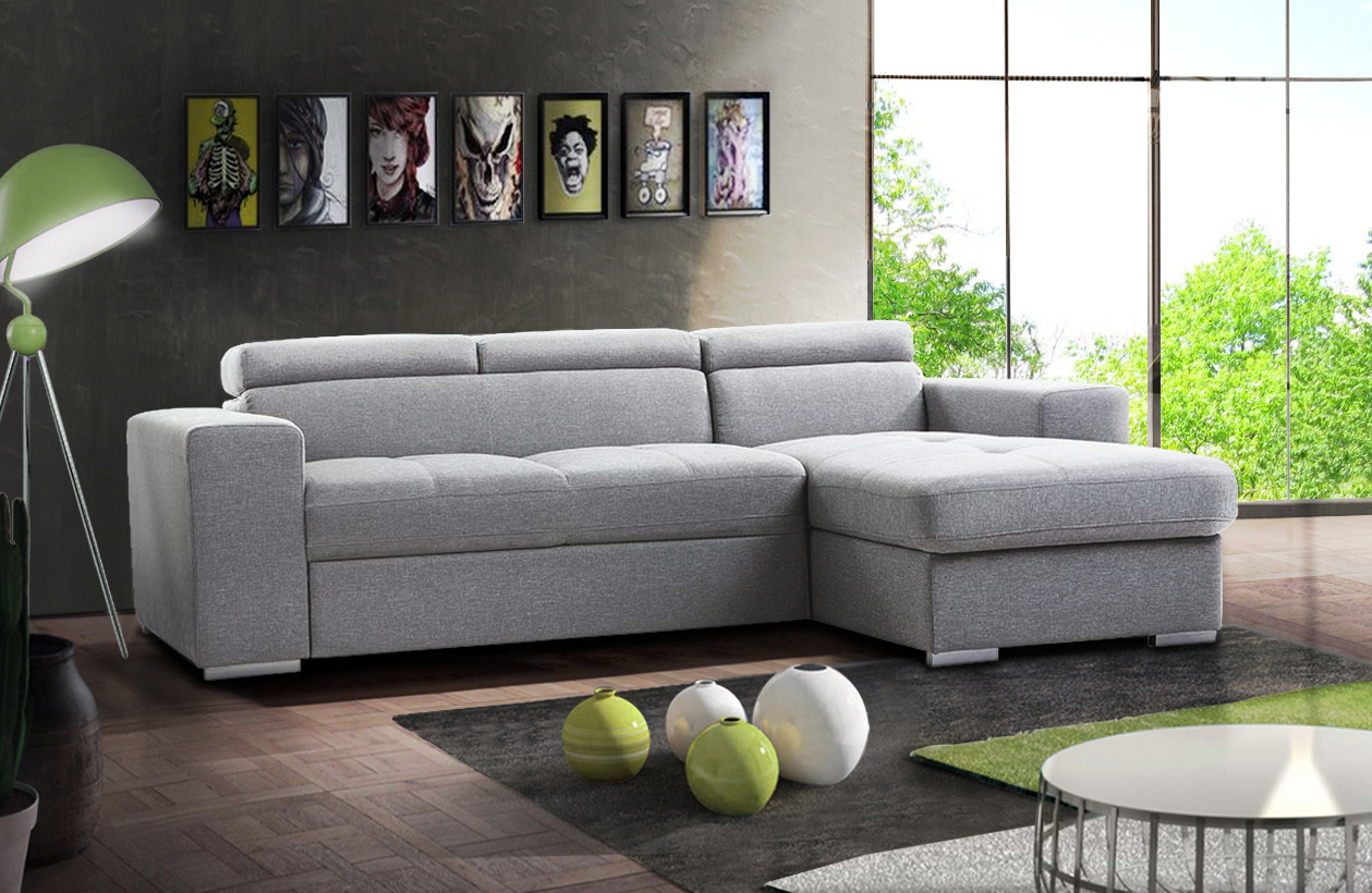 Divano moderno trasformabile Pilatus, divano letto, made in Italy