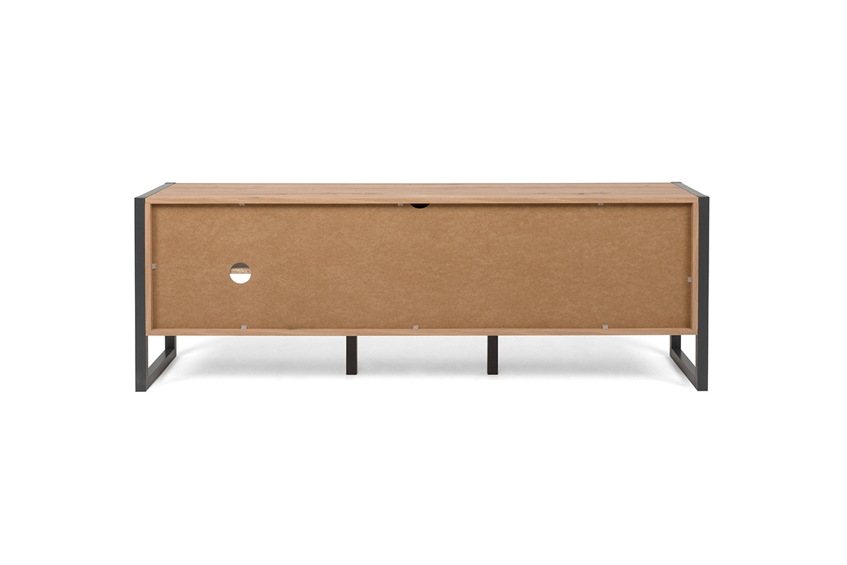 Porta tv industry con 2 ante in finitura rovere nodato ed antracite