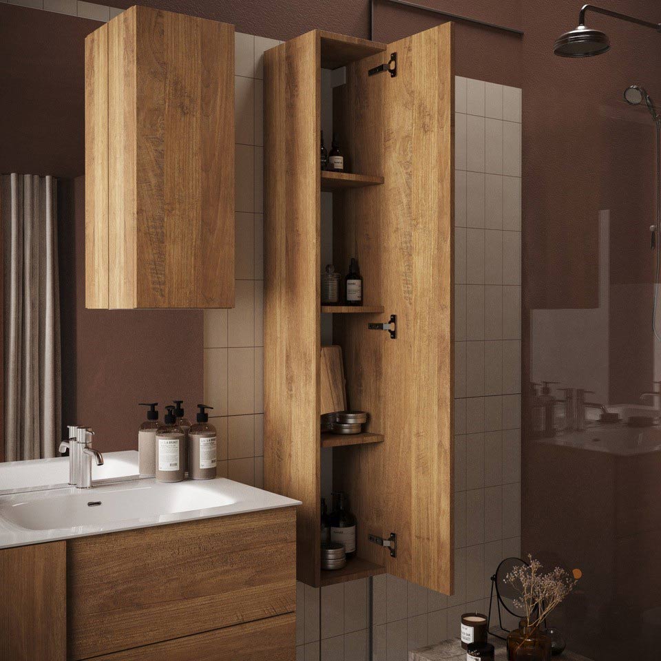 bagno con lavabo incluso marrone