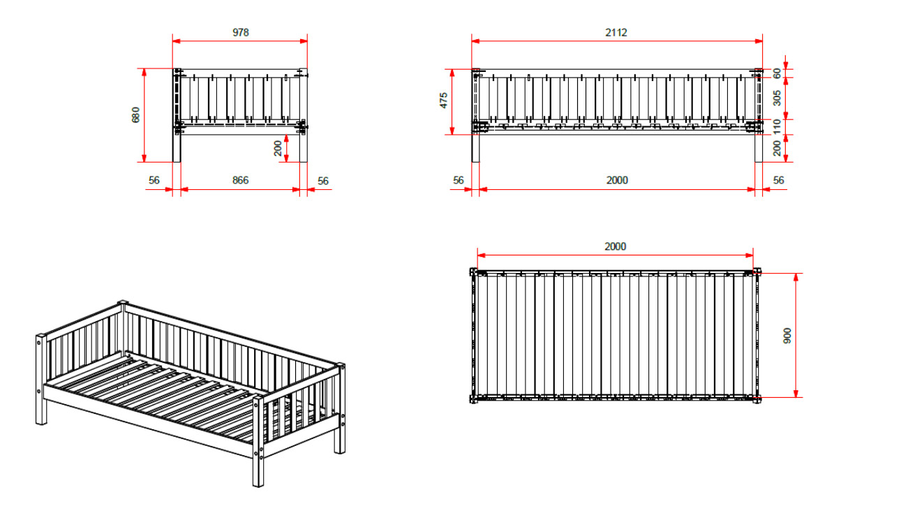 Divano letto pino massello con secondo estraibile, disponibile in due colorazioni Zenzero Shop