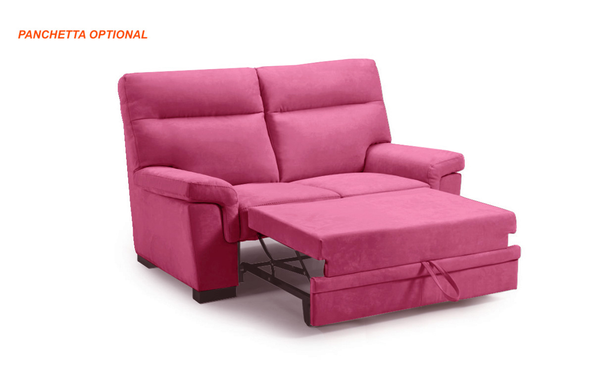 Divano Kim rosa Lampone, divano moderno a 2 posti
