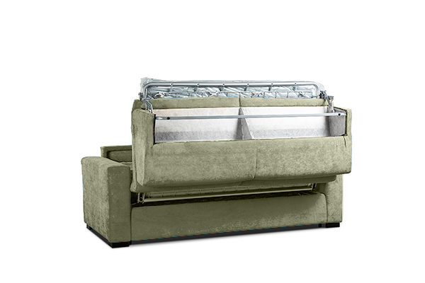 Divano letto Denali, 3 posti sfoderabile, finitura Agave