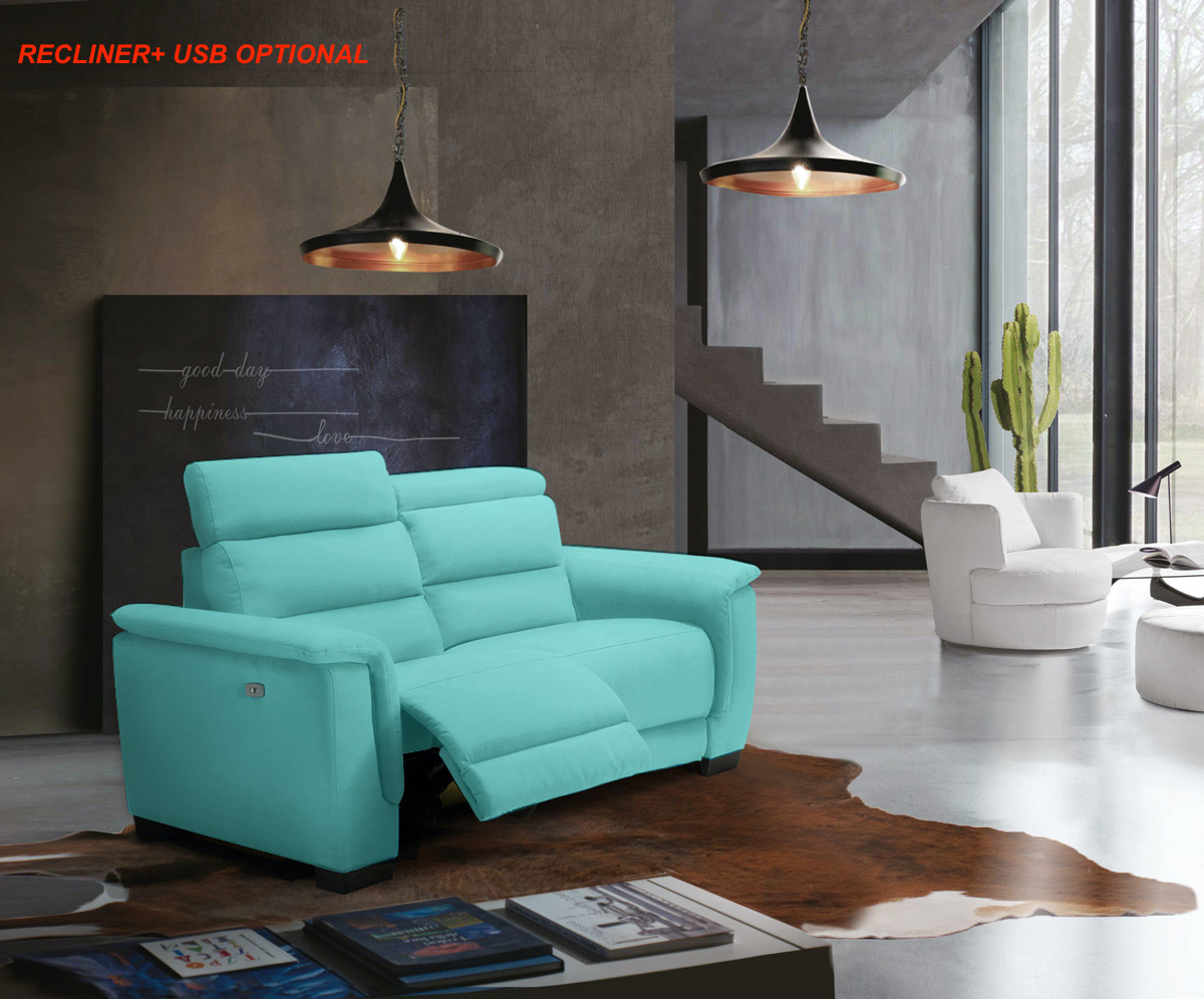 Divano moderno Vale 2 posti in finitura Cielo