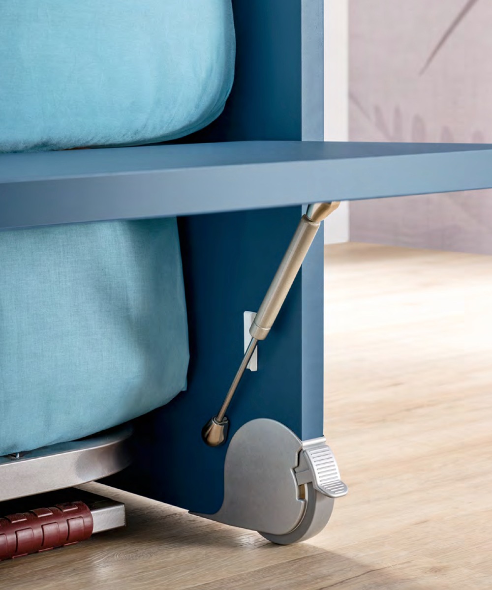 Divano letto Fillet Moretti Compact con secondo letto estraibile, Blu navy