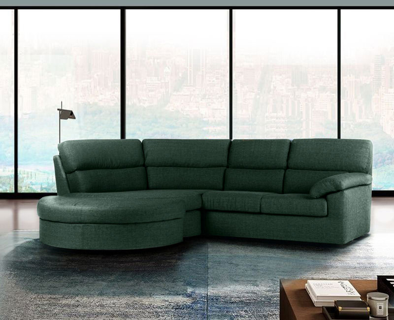 Divano moderno Lhotse, laterale 2 posti maxi con angolo 