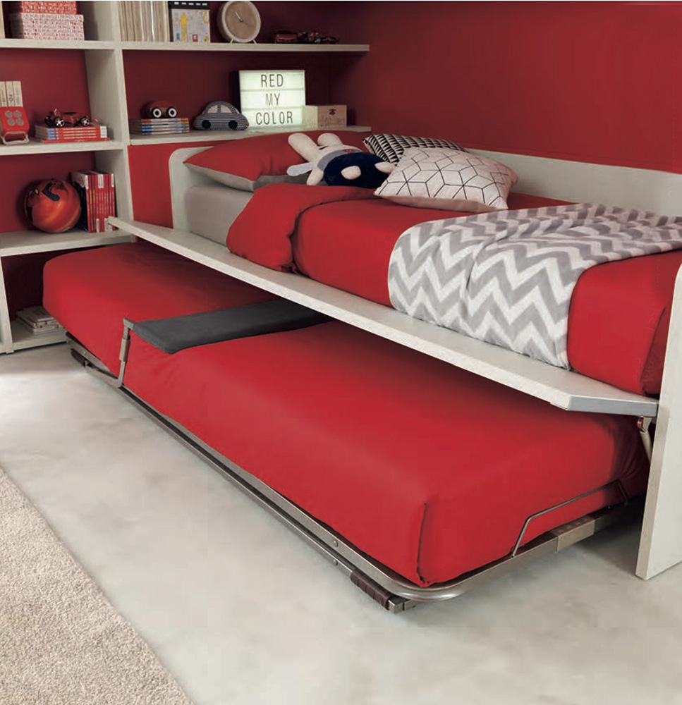 Divano letto Fillet con secondo letto ad estrazione Moretti Compact, Betulla