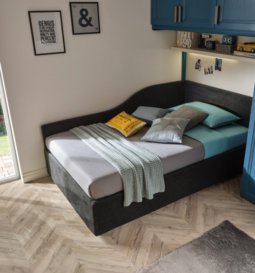 Divano letto Bravo Wave Moretti Compact, 1 piazza e mezza, Asfalto