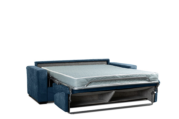 Divano letto modello Denali, sfoderabile a 3 posti maxi finitura Blu