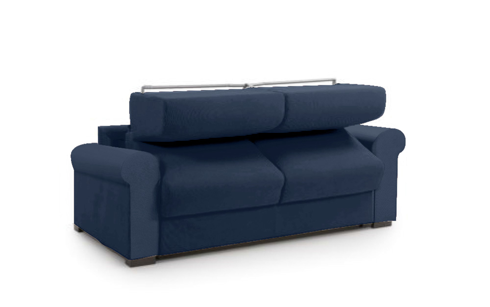 Divano letto sfoderabile Oliver, finitura tessuto Oltremare