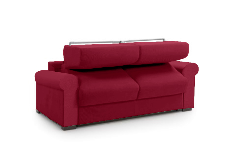 Divano letto Oliver moderno sfoderabile, finitura Melograno