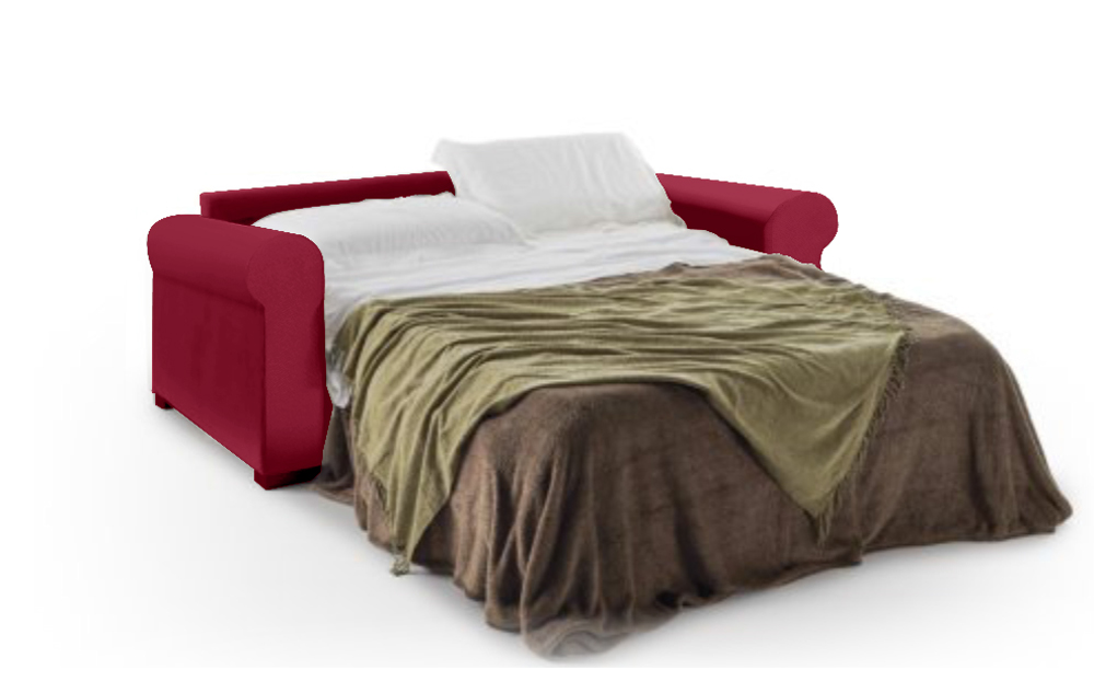 Divano letto Oliver moderno sfoderabile, finitura Melograno