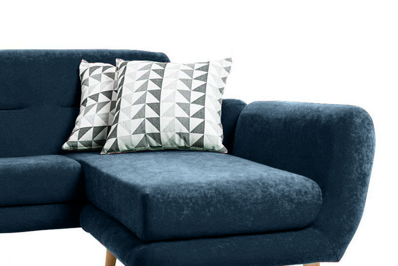 Divano moderno 2 posti in tessuto sfoderabile Blu petrolio