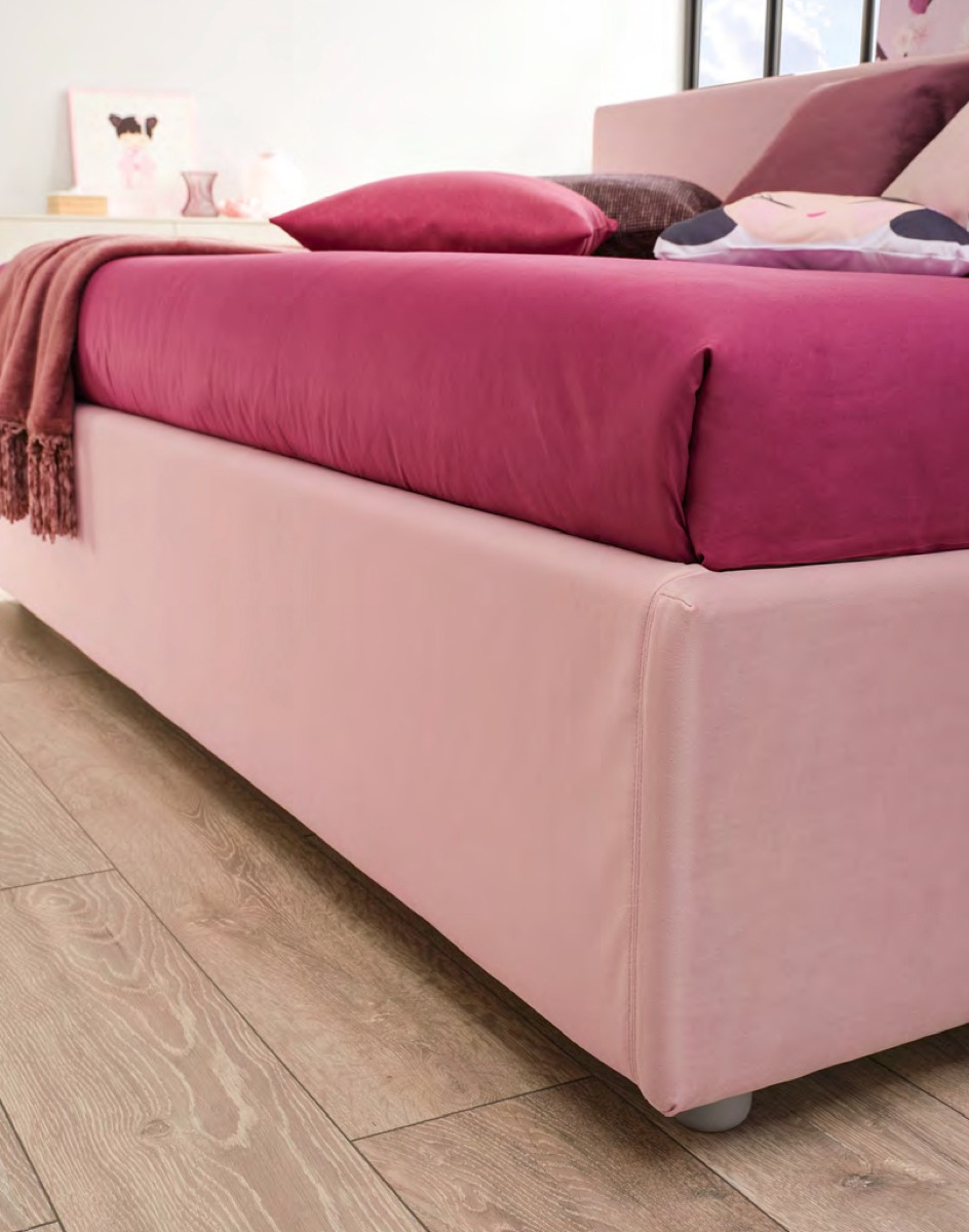 Divano letto imbottito Tango Moretti Compact, 1 piazza e mezza, Flamingo velvet