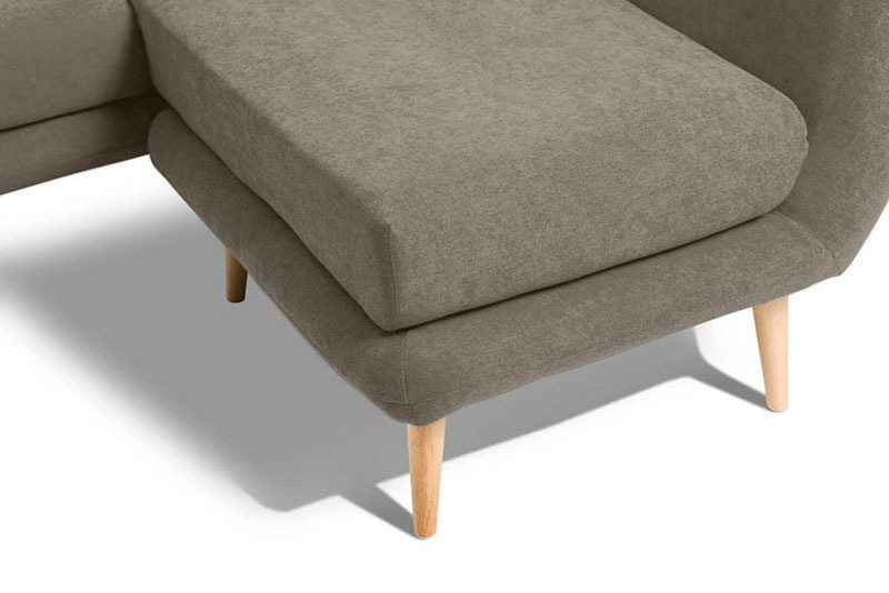 Divanetto moderno Elbrus con gambe in legno, 2 posti