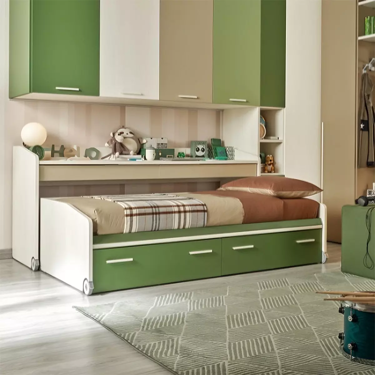 camera con ponte e angolo verde