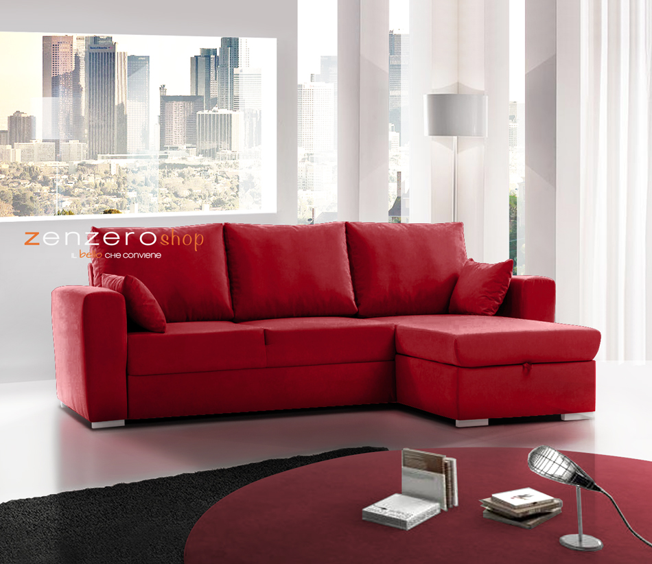 Divano moderno ad angolo, Marmolada, 3 posti, made in Italy
