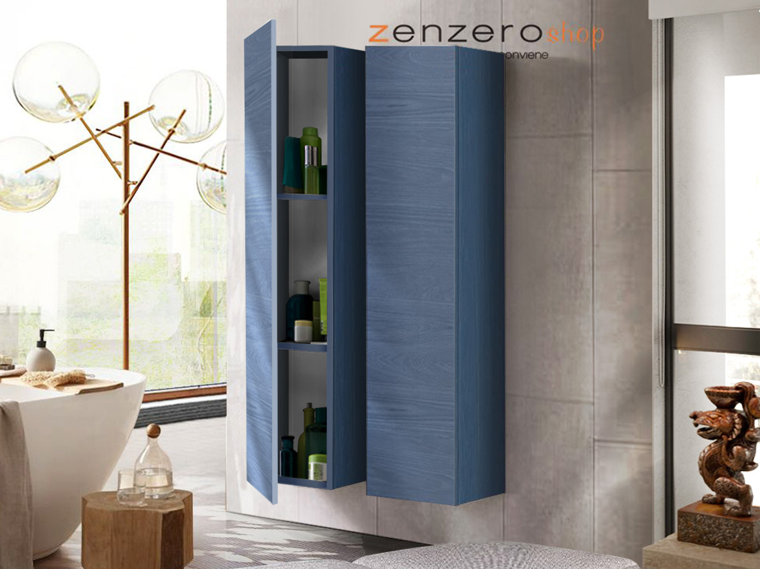 Doppia colonna da bagno sospesa, Blu