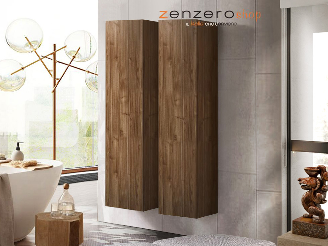 Doppia colonna da bagno sospesa, Noce Dark