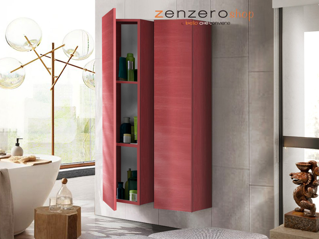 Doppia colonna da bagno sospesa, Rossa