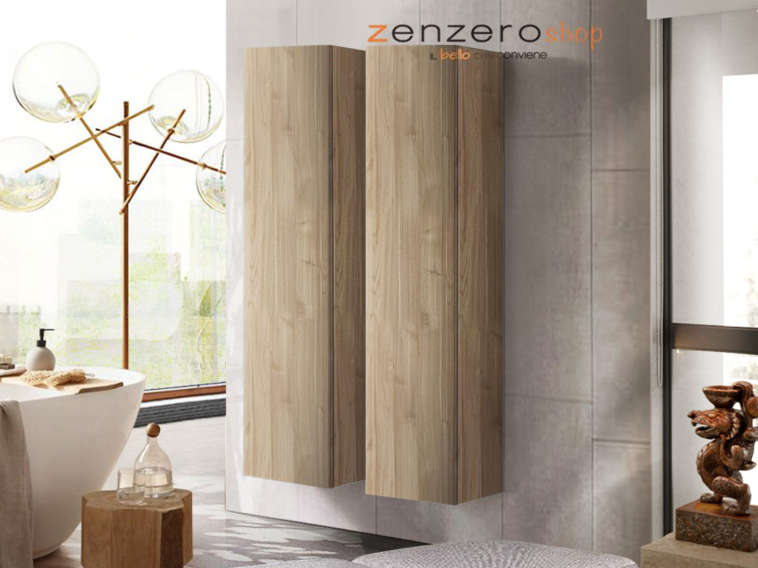 Pensili bagno sospesi, finitura Noce Stelvio