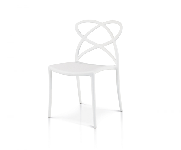 Sedia moderna e di design, bianca