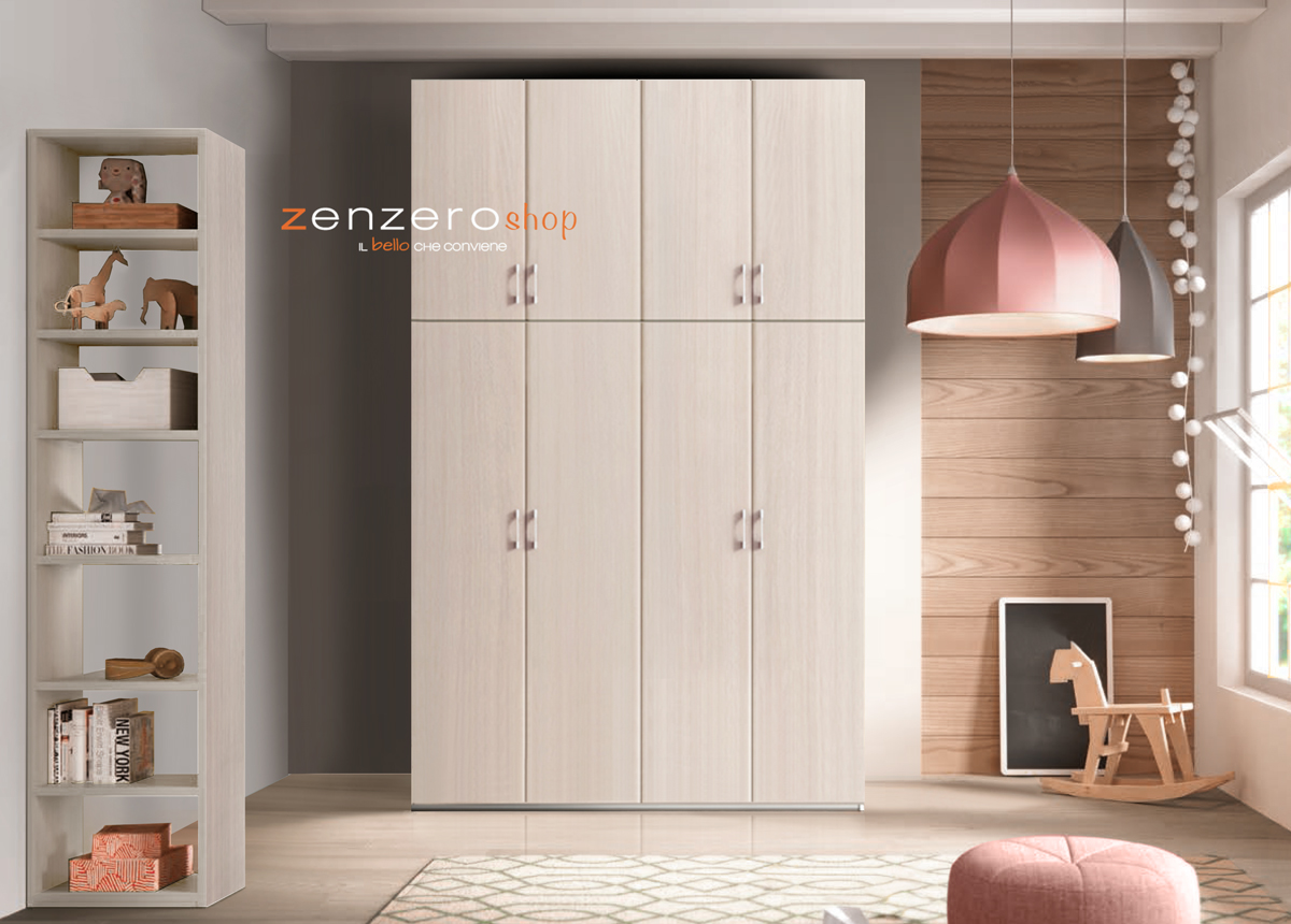 Armadio H.291 con 8 ante battenti  in finitura Olmo naturale