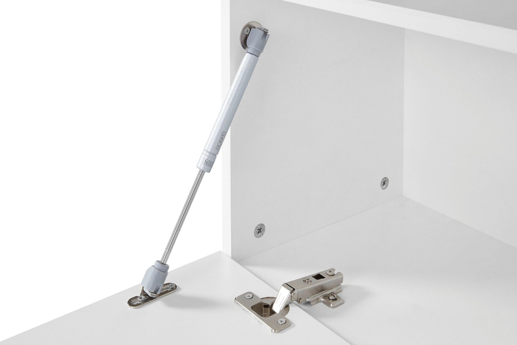 Mobile porta Tv con  2 ribalte e un vano in finitura Bianco lucido e Pero