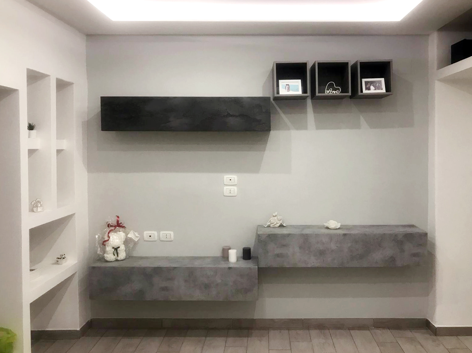 ACQUISTA ANCHE TU Parete attrezzata Ossido, Beton e Rovere grigio