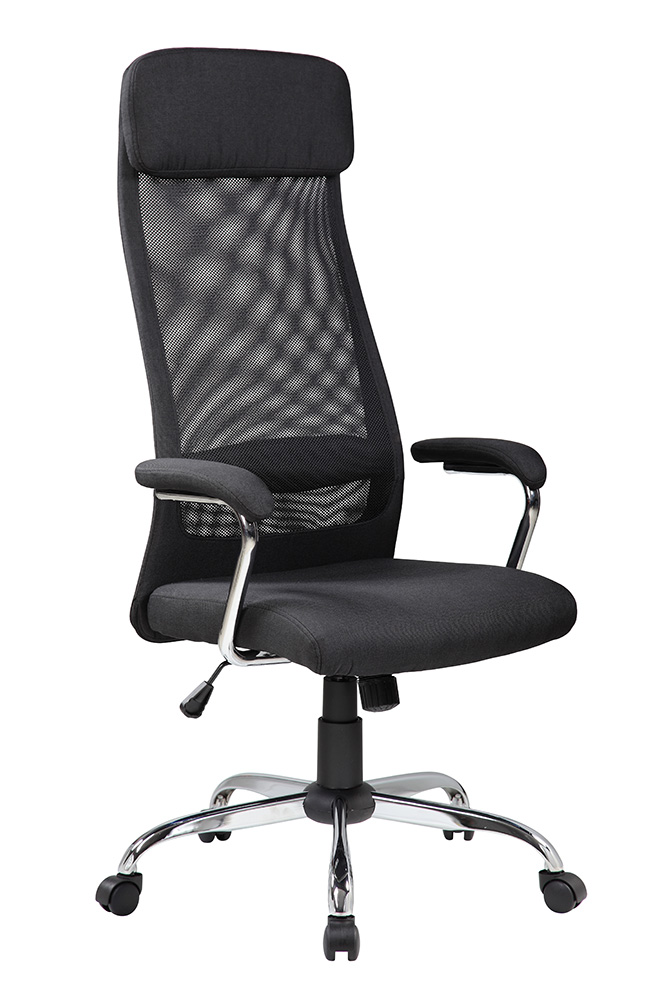 Poltrona presidenziale con braccioli e poggiatesta, Nera