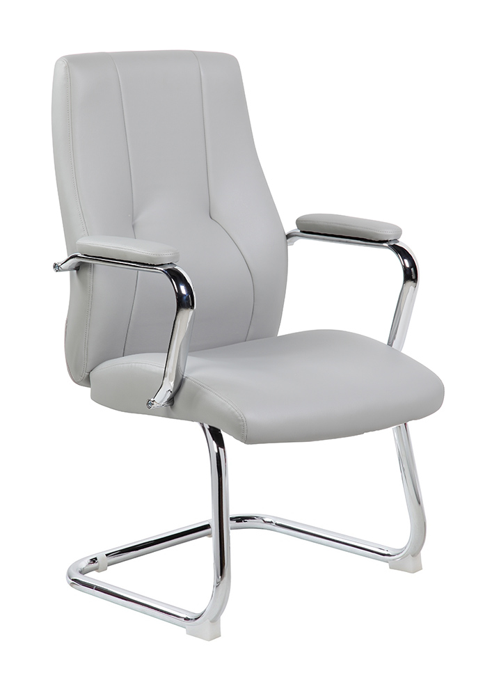 Poltrona da attesa con slitta e braccioli, Grigia