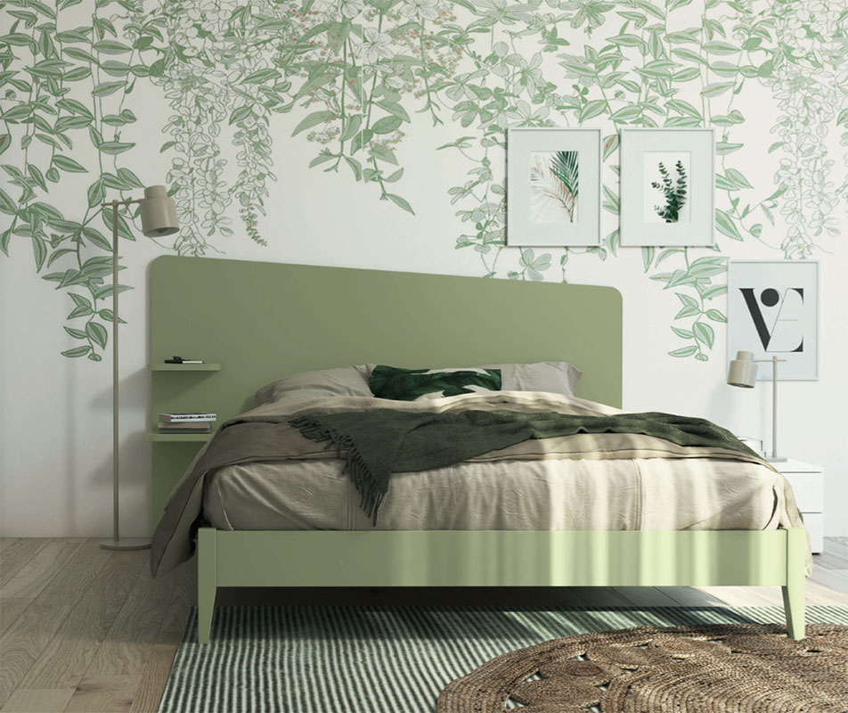 Letto matrimoniale Edge plus in finitura Rovere gesso