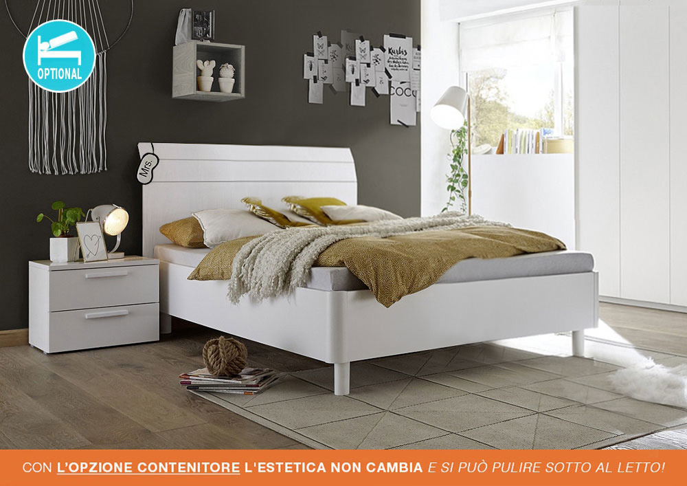 Letto Like bianco in legno ad una piazza e mezza