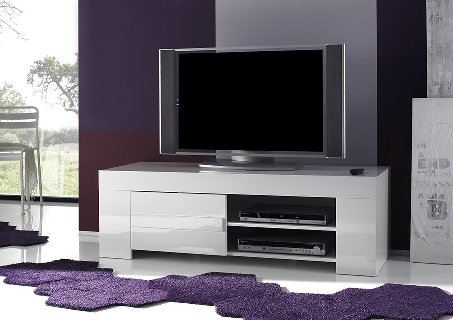 Porta TV Bianco Lucido