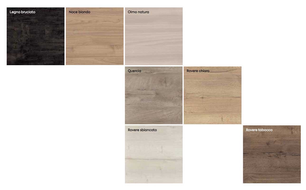 Parete attrezzata Made in Italy in finitura Legno bruciato, Bronzo e Moka