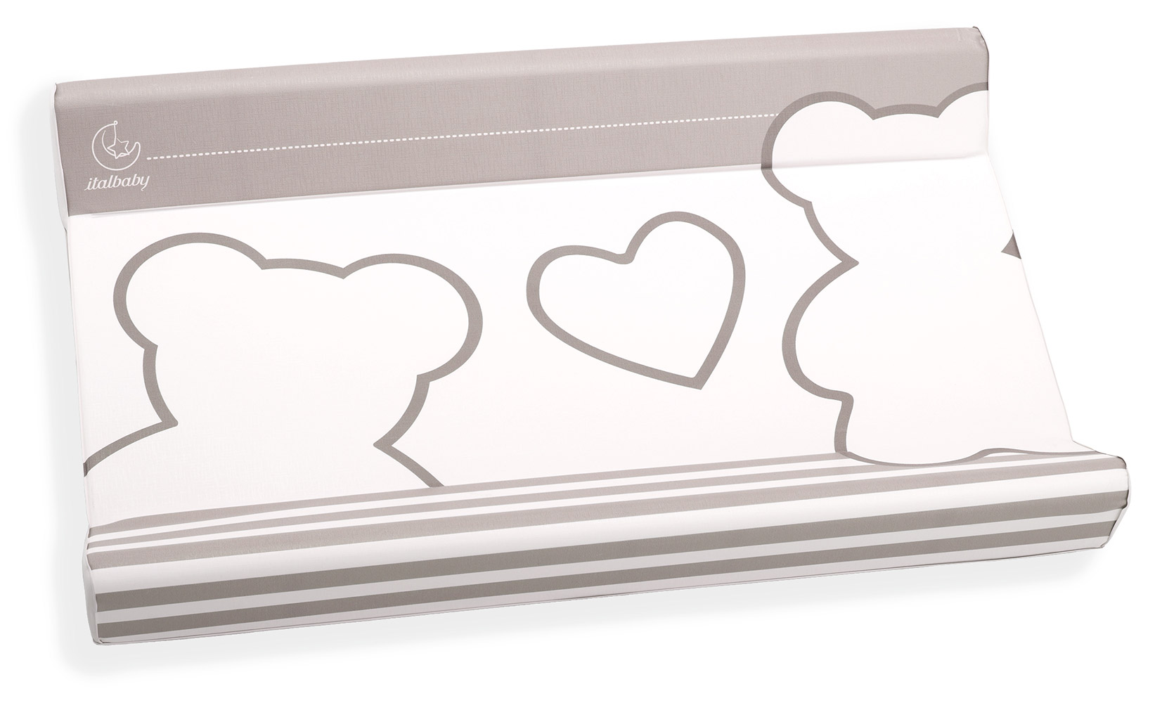 Lettino per neonati Winnie, bianco e choco con decori orsetto