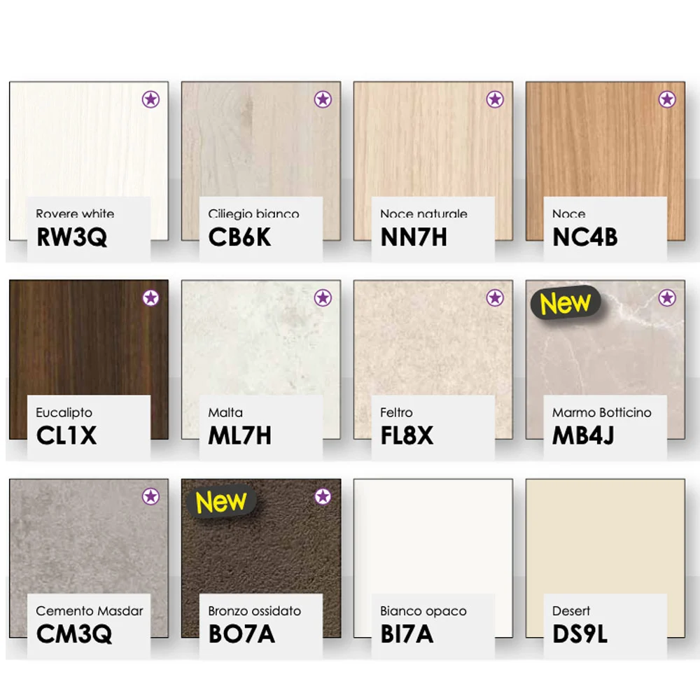 Coppia di comodini 2 cassetti in finitura Eucalipto