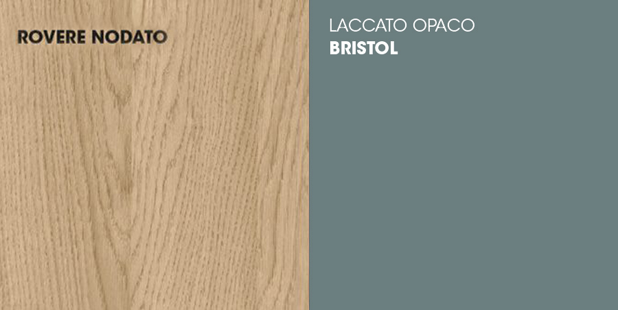 Madia moderna, Credenza di design, 5 ante, Rovere nodato e Bristol