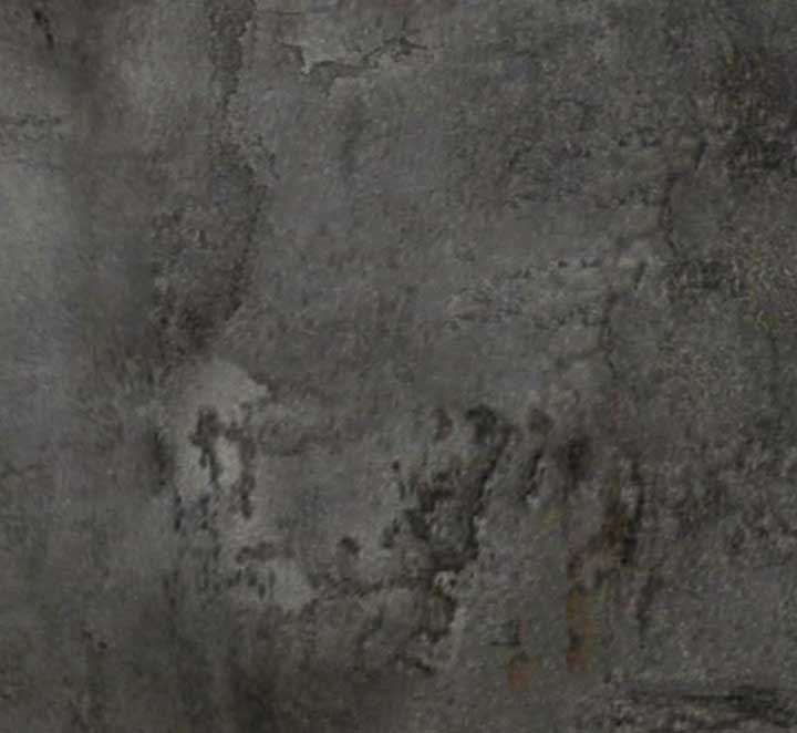 Sala da pranzo completa con madia, tavolo e vetrina, finitura Ossido