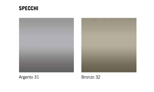 Armadio a 3 ante scorrevoli, inserti specchio argento e bronzo