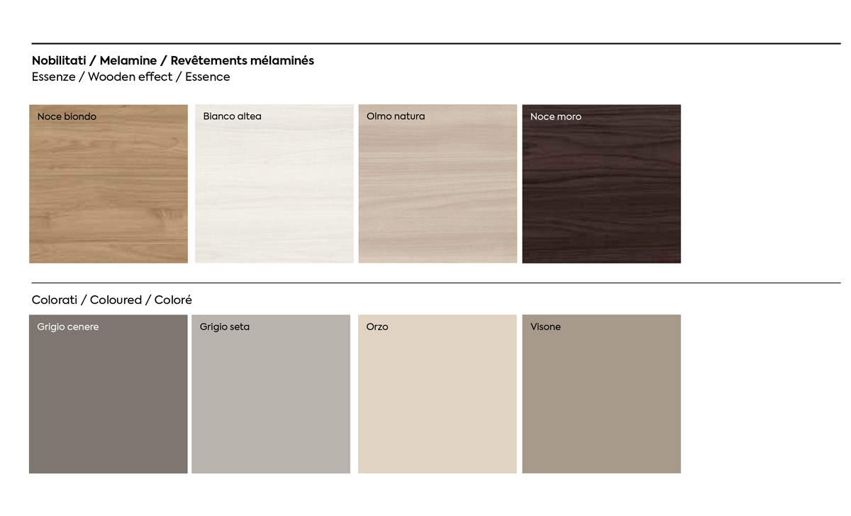 Letto con testata imbottita e giroletto in legno, Verde bosco e Noce biondo