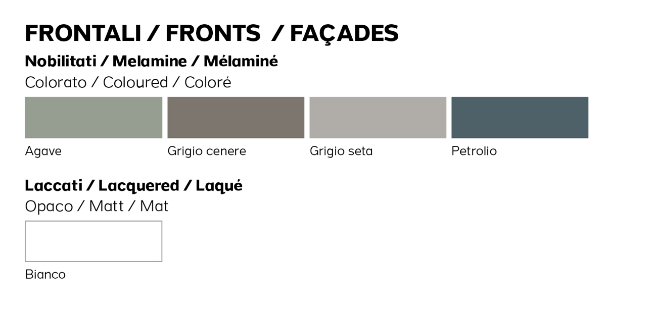 Madia moderna di alta qualità con 2 ante e 2 cassetti in finitura Rovere sbiancato