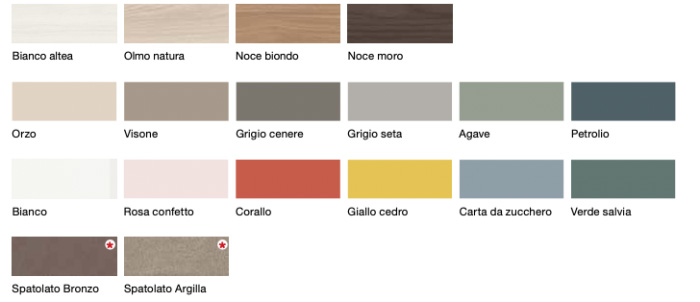 Letto castello con cassettoni Bianco altea, Orzo e Giallo cedro