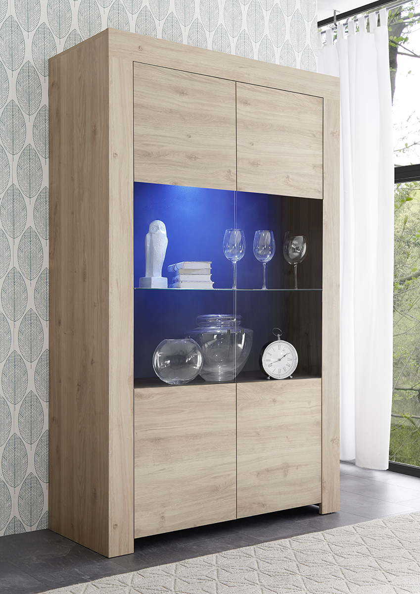 Moderna Vetrina 2 ante, finitura Rovere Cadiz 