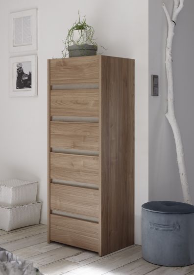 Camere matrimoniale moderna conveniente, finitura Noce Chiaro e Argilla