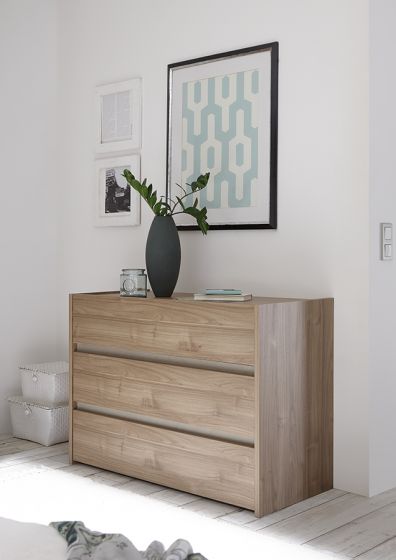 Camere matrimoniale moderna conveniente, finitura Noce Chiaro e Argilla