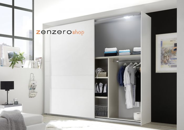 Camera da letto matrimoniale con armadio scorrevole bianco opaco