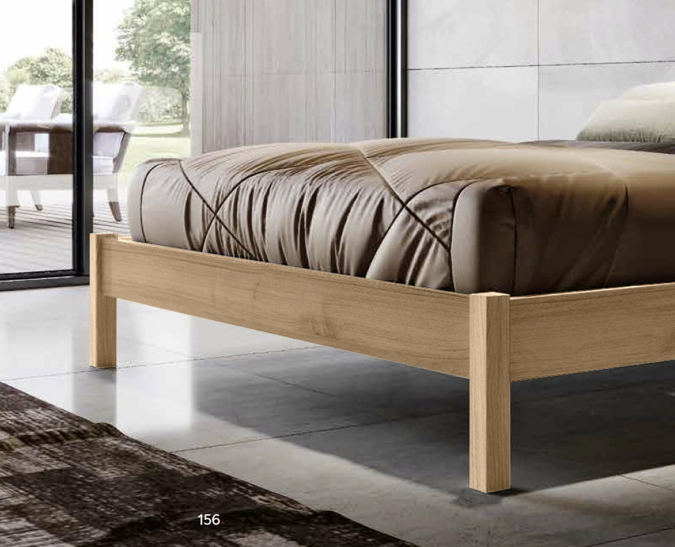 Letto matrimoniale Metiz, finitura Noce Biondo e orzo