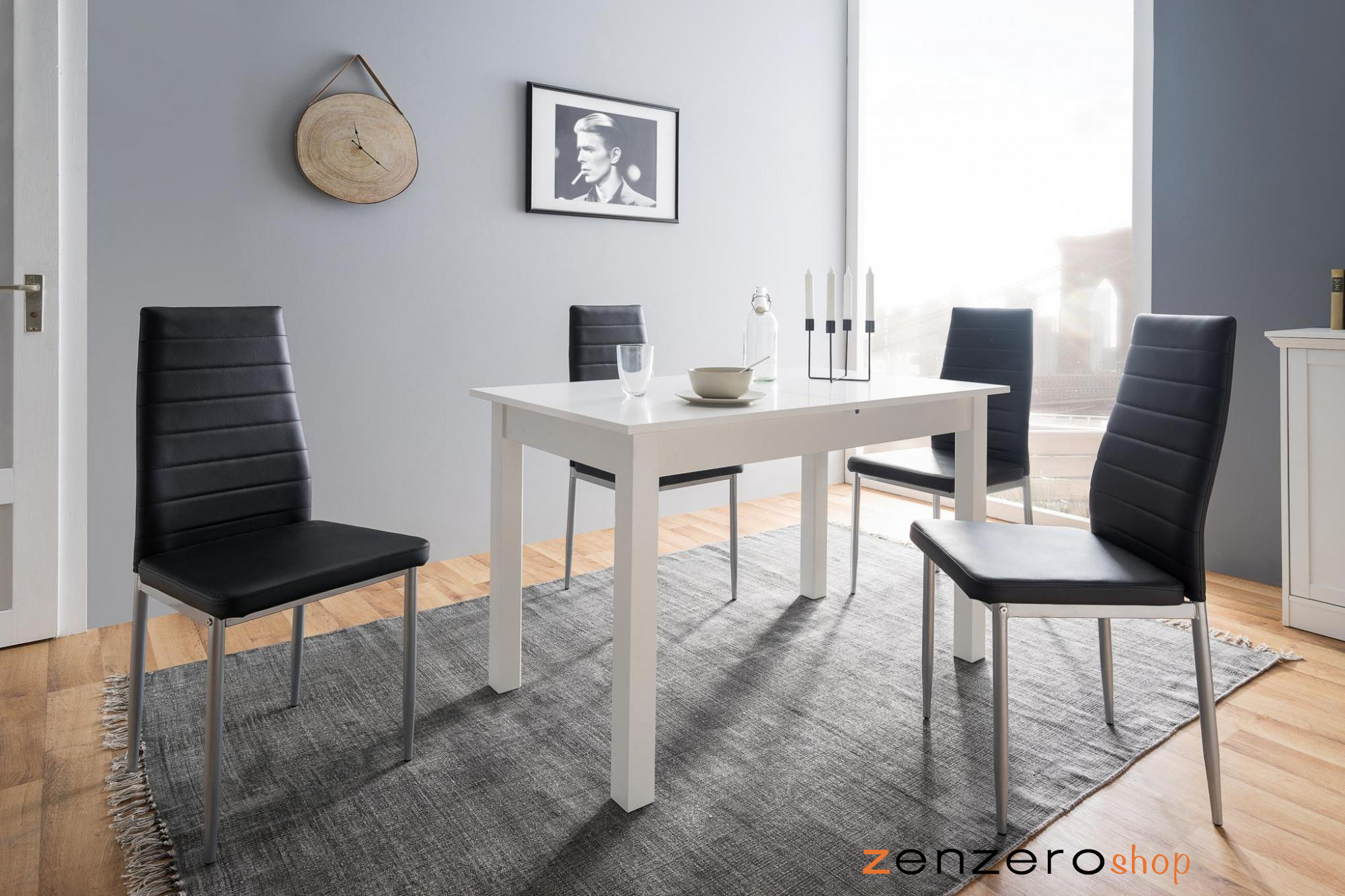 Tavolo di design allungabile L.120 in finitura Bianco opaco