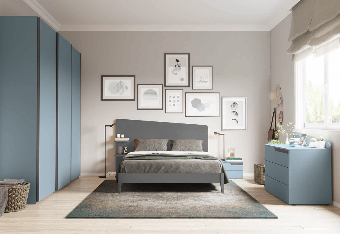 Camere matrimoniali moderne a prezzi bassi, Cadaques e Grigio titanio